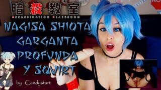 Nagisa shiote cosplay garganta profunda y squirt