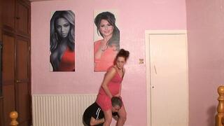 Sophie Shoulder Ride In A Pink Dress & Heels