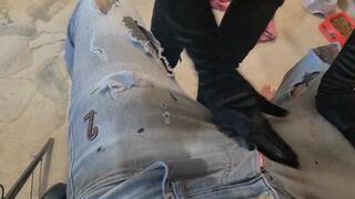 tease and massage gonzo's cock with my high heels boots