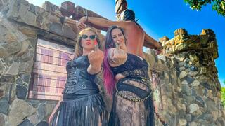 Destroyed on the cross until crying - Mistress Zeida and Sadic Sadie - Deep sadism