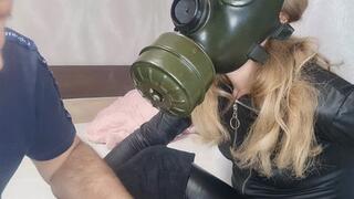 gas mask smoking blowjob