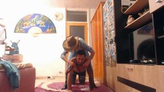 riding pony ballons food sploshing