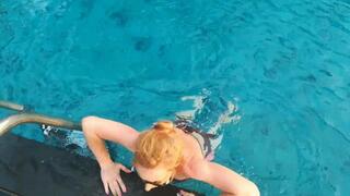 swimming pool anal pov latex rub dick