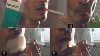 Smoking Newport 100's menthol