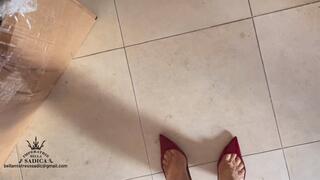 Submissive moves into Empress Bella's house and is amazed by her collection of high heels
