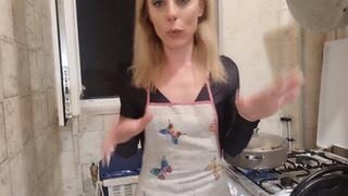 apron fetish cooking gas mask smoke fuck jacket tease high heels
