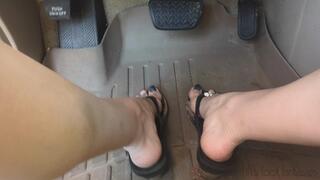 Fifi pedal pumping in dirty wedge flip flops while talking about being stuck and toying with you for enjoying watching *new*