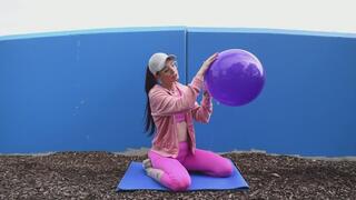 B2P a massive purple balloon at the park