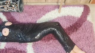 plastic fetish struggle hair pulling fuck