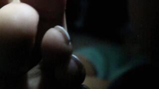 Her first Footjob handjob cumshot finish