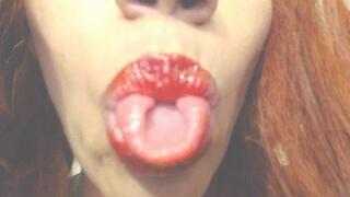 Tongue Twirl glossy lip pucker