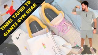 Tinies taped to giants gym gear
