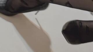 Laying on the bed in lingerie and playing with My feet