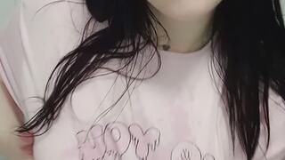 INNOCENT LOOKING PREGNANT SLUT, WET TSHIRT STRIP