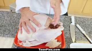 TeenPies - Tiny Teen Creampied by Chef on Thanskgiving