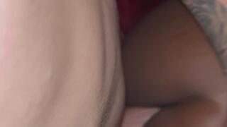 Beautiful ebony girl with tight pussy fucked in skirt doggystyle POV