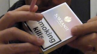 Smoking Sobranie purple 100's with glass holder IYF 210924