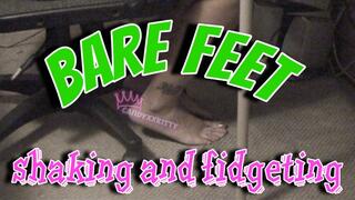 Watch my nervous feet while I'm working! My feet shake, my toes wiggle, and my legs move all around with nervous energy under my work desk, bare feet, toes, ankle, legs, wiggle, shake, nervous, anxety, anxious, nerves, fidget, moving, active, overstimulat