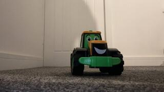 Giant tractor crush in heels!