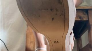 Foot fetish and Shoe fetish - Getting dressed for a Shoejob Date - POV views on Tramplegirl from under the table, toe nail polish and High Heels try on right before a Shoejob Session - HD quality