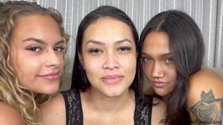 FACELICKING IN TRIO WITH LONG TONGUE (ONLY FACE LICKING) - TOP GIRLS KYARA, BLONDE AND GREEN EYES - NEW MR SEP 2024 - CLIP 1