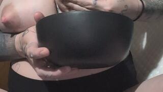 Expressing over a bowl