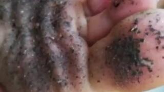 Dirty feet cleaning by my slave