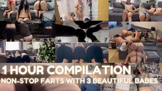 1 HOUR NON-STOP Farts with 3 Beautiful Babes Compilation
