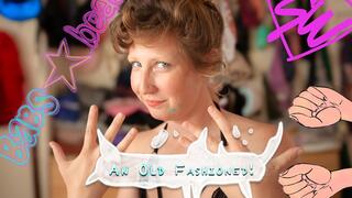 An Old Fashioned!: Babs Bear gives a handjob