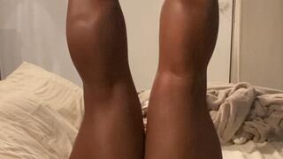 Showing off my shiny thick calves