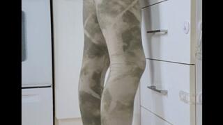 Peeing pants while making lunch