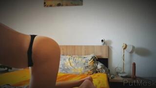 Real wife play wit big dildo and my dick