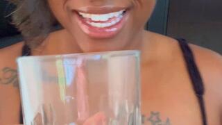 Filling my glass with saliva