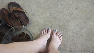 Fifi getting filthy playing in compost dirt first in her Rainbows then her Birkenstocks *new* replay