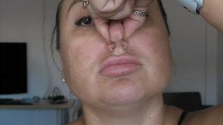 Nose pinching and waxing a