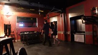 Spanking blonde elegant Slave training in Dungeon