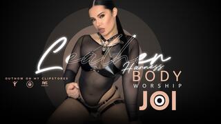 Leather harness body worship JOI