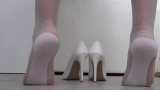 Dipping and white tights with reinforced soles cc