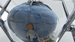 Tiny guy crushed under my giantess ass