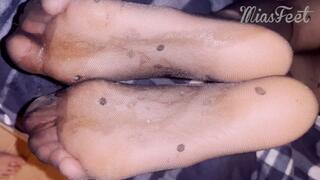 Teen Nylon Footjob and Solejob + Extreme multiple Cumshot