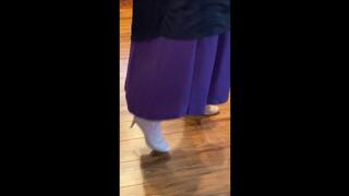 Deb is Home From the Office & Quick to Fuck Her Hubby in Her Office Outfit, a Purple LuLaRoe Dress & Creme Colored Rockport Spiked Heel Pumps 5 (4-29-2021)