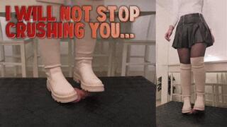 I Will Not Stop Crushing You Until I Hear the Safe Word! White Combat Socks Boots (Double Close Version) - TamyStarly - Cock Balls Crush Trample, Shoejob, CBT, Bootjob, Stomping