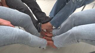 4 PAIRS OF BARE FEET