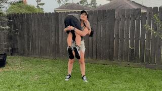 Carrying Aaron: Tilly McReese and Backpack Aaron (4K Mp4)