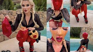 Triple MASKING DIVING in a pool