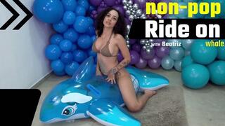 Beatriz Enjoys a Fun Ride on Her Blue Intex Whale - 4K