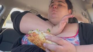 Smashing a MEGA Overstuffed Footlong in My Car, Burping