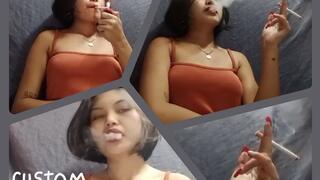 Alice popping her fingers while smoking Cork cigarette - Custom - Audible -