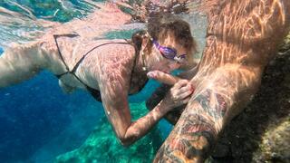 Fuck Golden shower Piss Rimming Facial in murky water