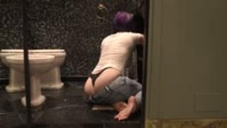 Thong Cleaning Girl getting Hanging Wedgie